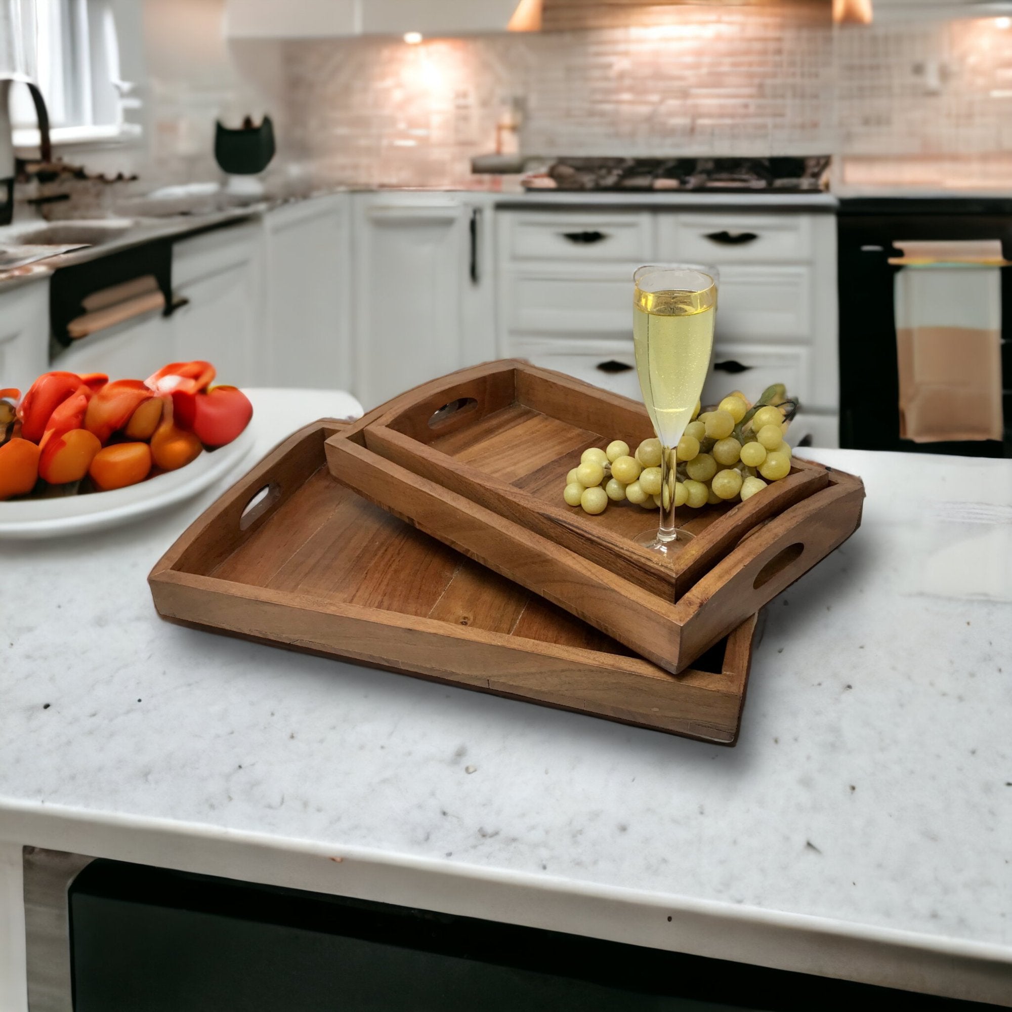 Set of 3 Solid Wood Serving/Charcuterie Trays - HER Home Design Boutique